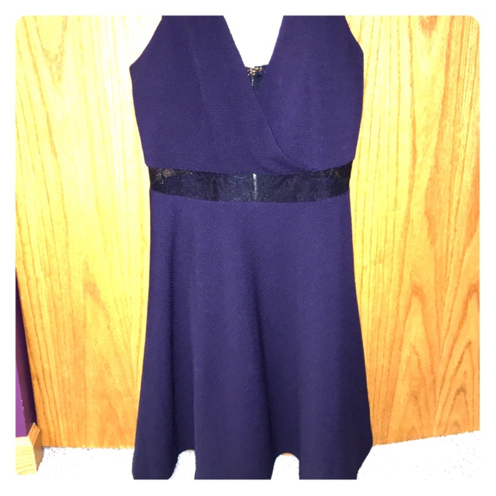 Royal blue and black dress